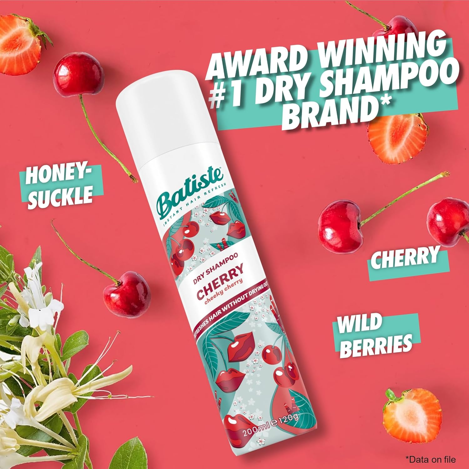 Batiste Cherry Dry Shampoo - Fruity Scent with Cherry & Berry - Quick Refresh for All Hair Types - Revitalises Oily Hair Hair Care - Hair & Beauty Products - 200Ml image number 3