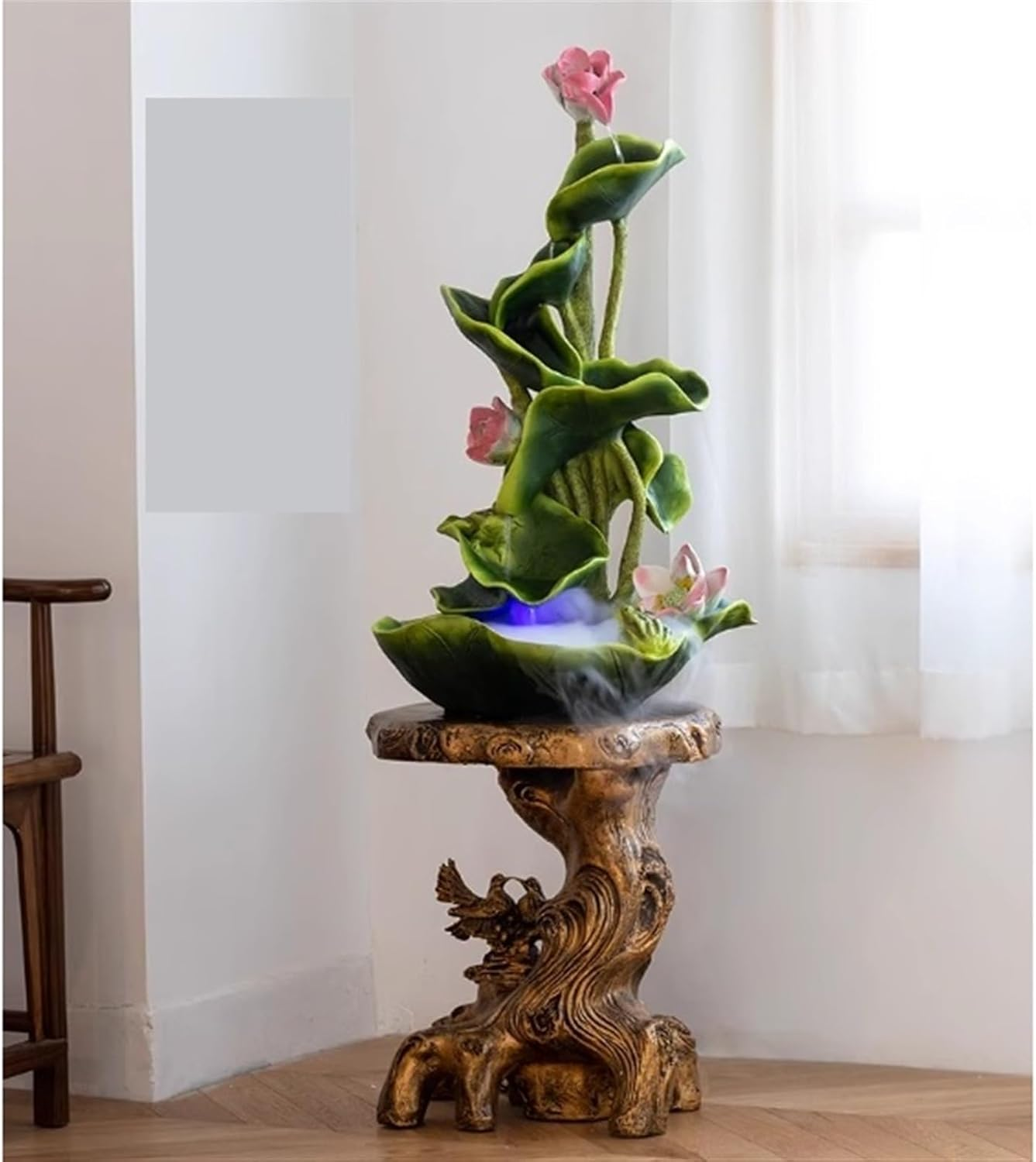 Outdoor Fountain New Chinese Landing Water Fountain, Living Room Courtyard Decoration, Home Accessories, Decorative Lotus image number 4