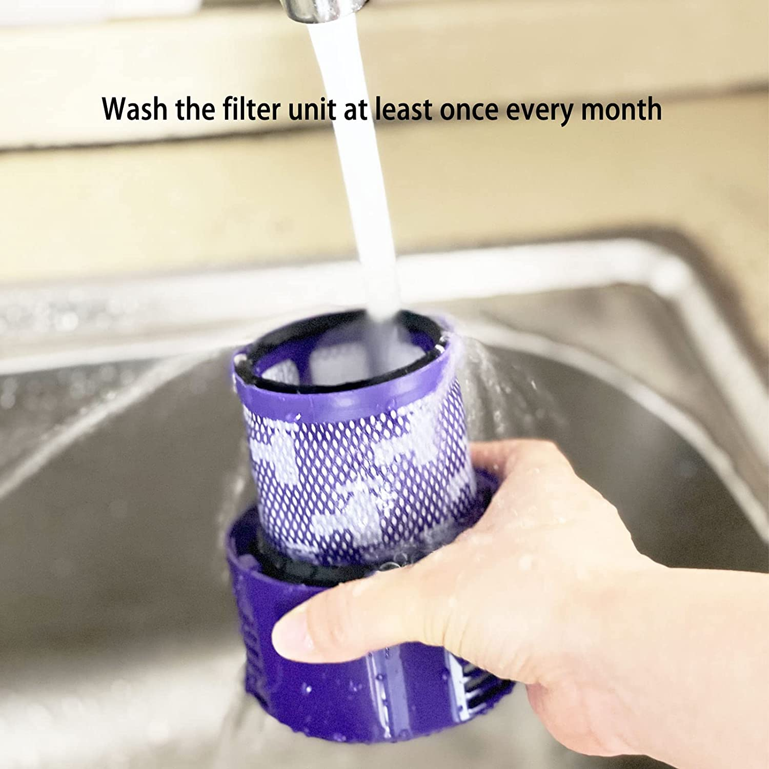 2 Pack HEPA Replacement for Dyson V10 Filter Cyclone Series, V10 Animal, Absolute, Total Clean and SV12 Vacuum Cleaner, Compatible with Dyson No. 969082-01 Filter Parts, Reusable and Washable image number 4