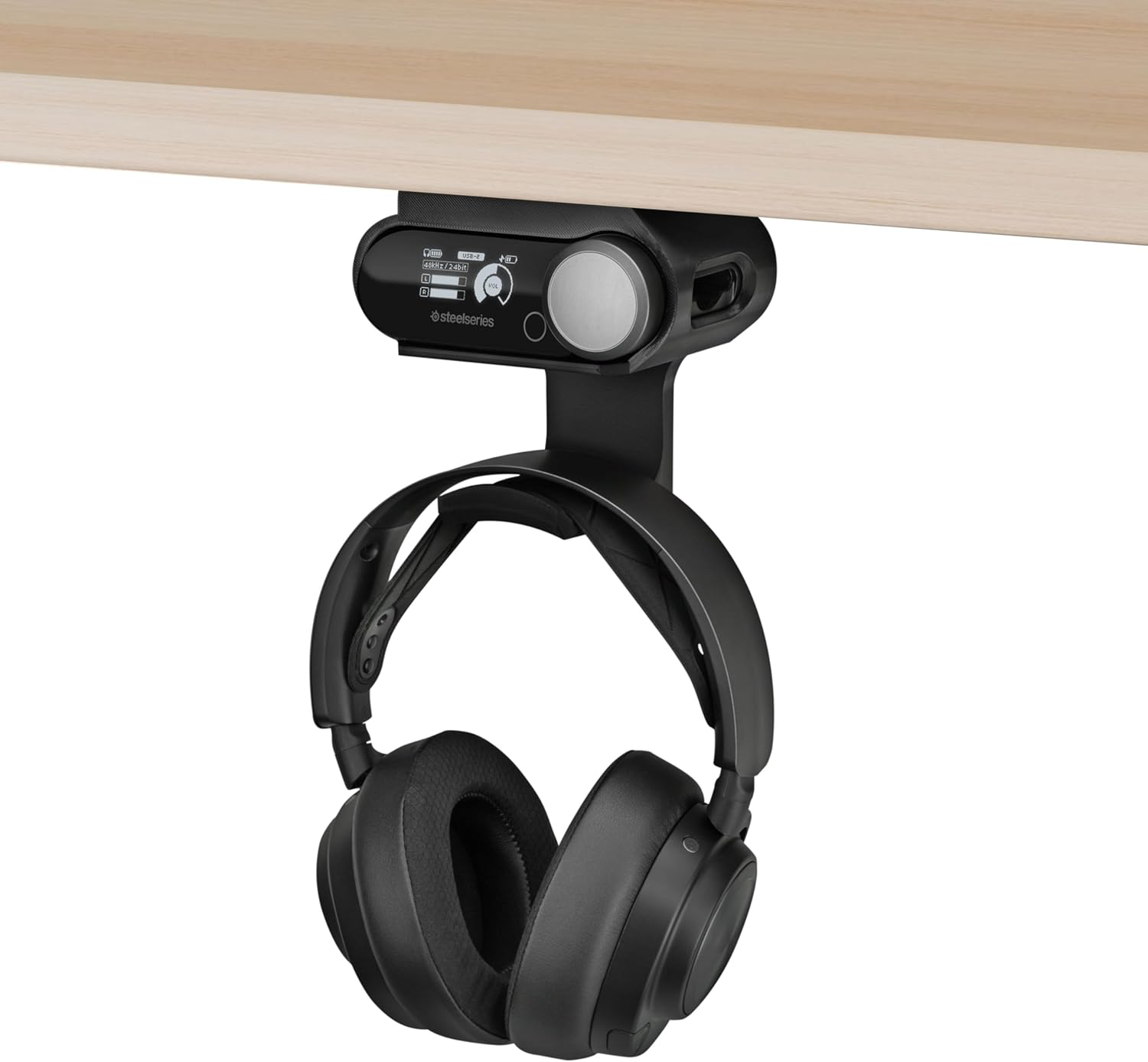 Under Desk Headphone Hanger Stand for Steelseries Arctis Nova Pro Wireless Headsets with Dock for the Wireless Base Station by Brainwavz (HPS02) image number 4