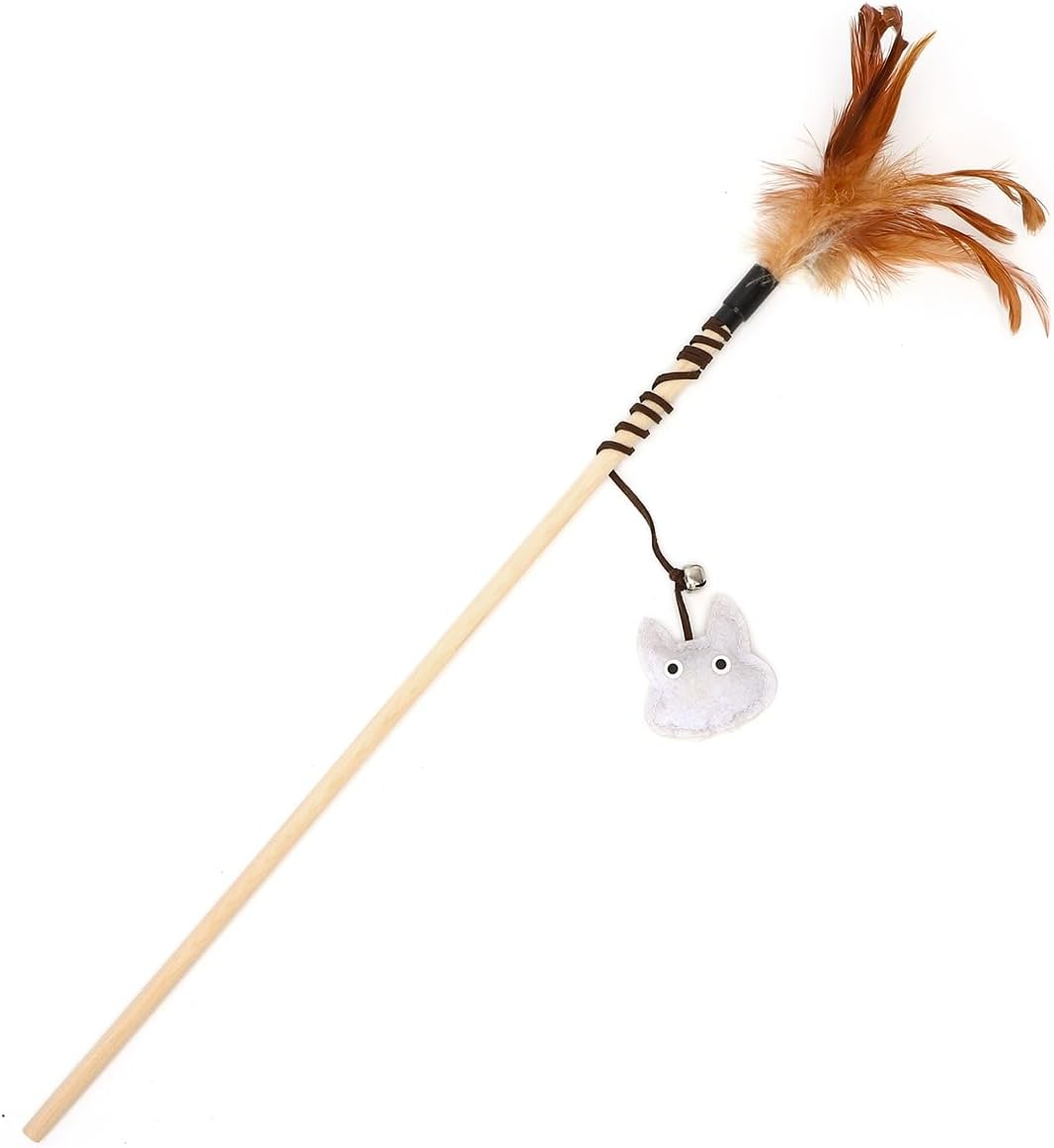 Patapalooza Cat Toy with Feathers and Rope, Ideal for Promoting Pet Movement and Interactive Play image number 3