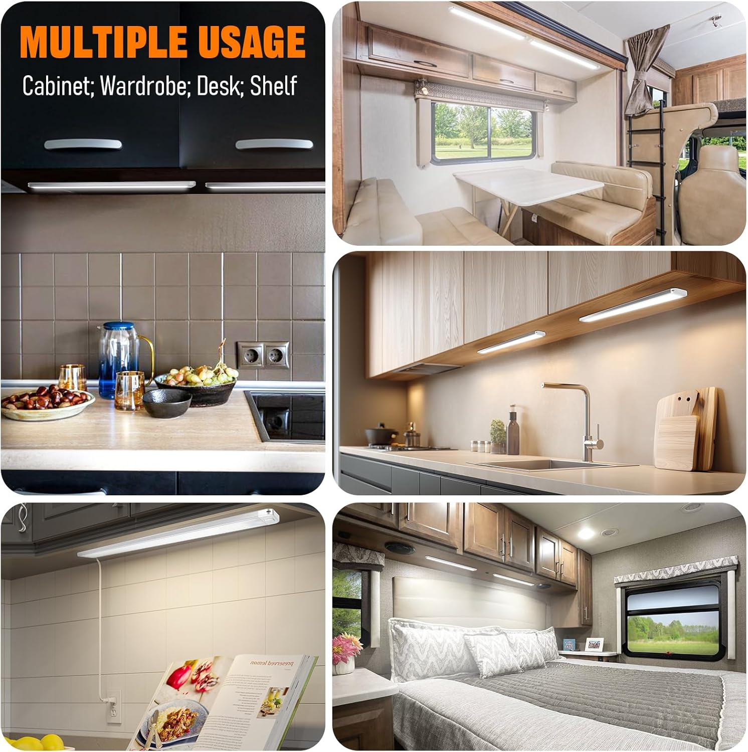 Chelhead 228 Leds Strip LED 2000LM LED Lamp 12 V 10 W 12 V Light Strip with On/Off Switch 42 Cm 6000 K Lamps Caravan Compatible with Car RV Truck Boat Pack of 2 (4) image number 6