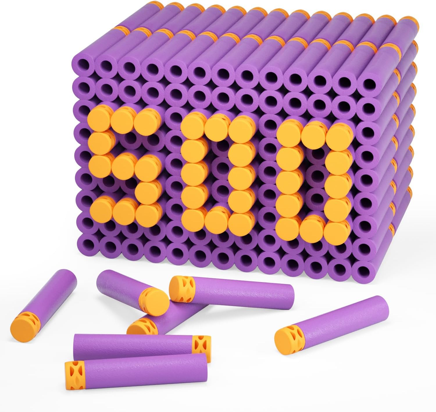 EKIND 500 Pcs Waffles Darts Refill Pack Foam Bullet Compatible for NERF N-Strike Series Blaster image number 3