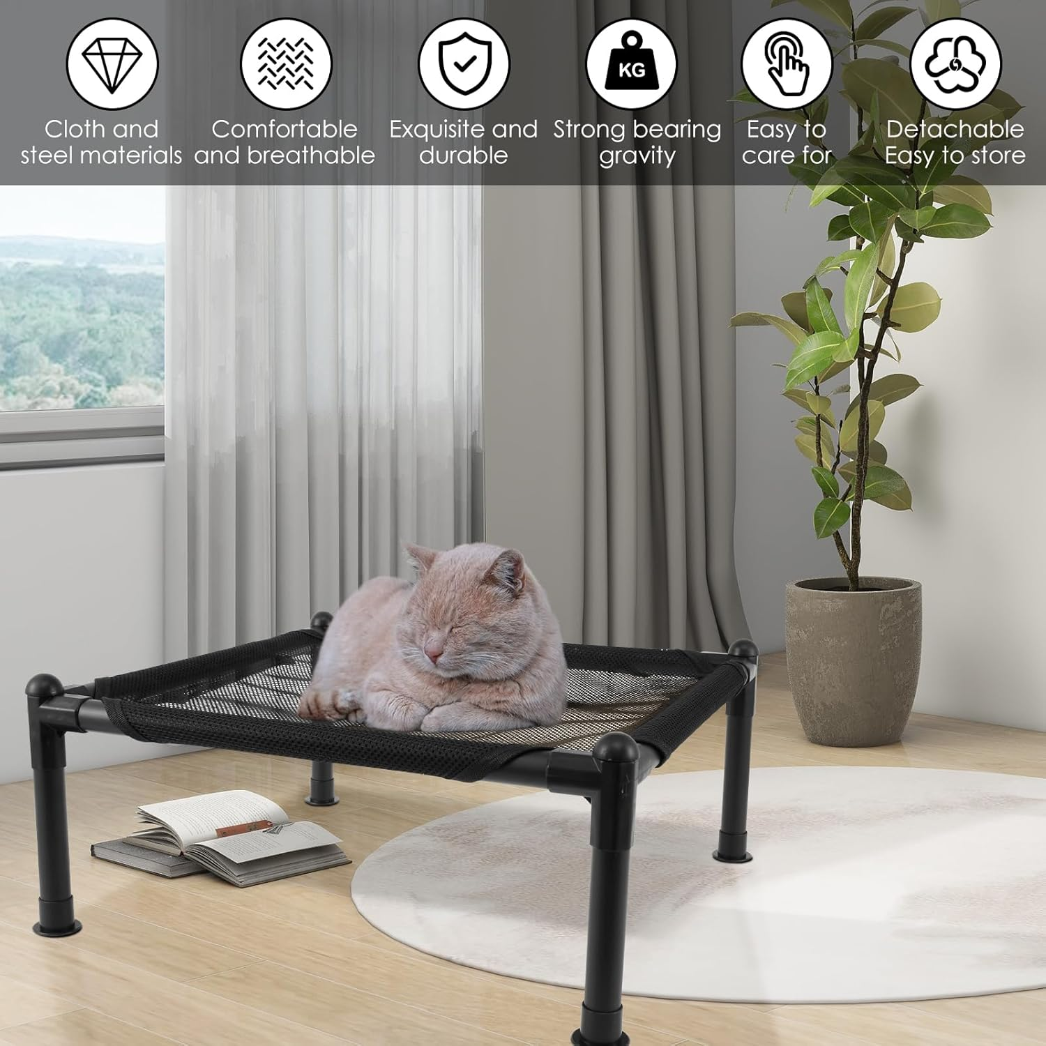 Elevated Dog Bed Raised Outdoor Dog Bed with Breathable Mesh and Steel Frame Breathable Indoor and Outdoor Use Raised Dog Beds for Dogs for Small Large Pets (02) image number 2