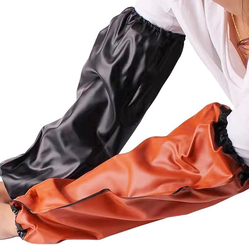 2 Pairs of PU Arm Cover Waterproof Sleeve Protector with Elastic Cuff - Oil Resistant, Acid Resistant image number 5