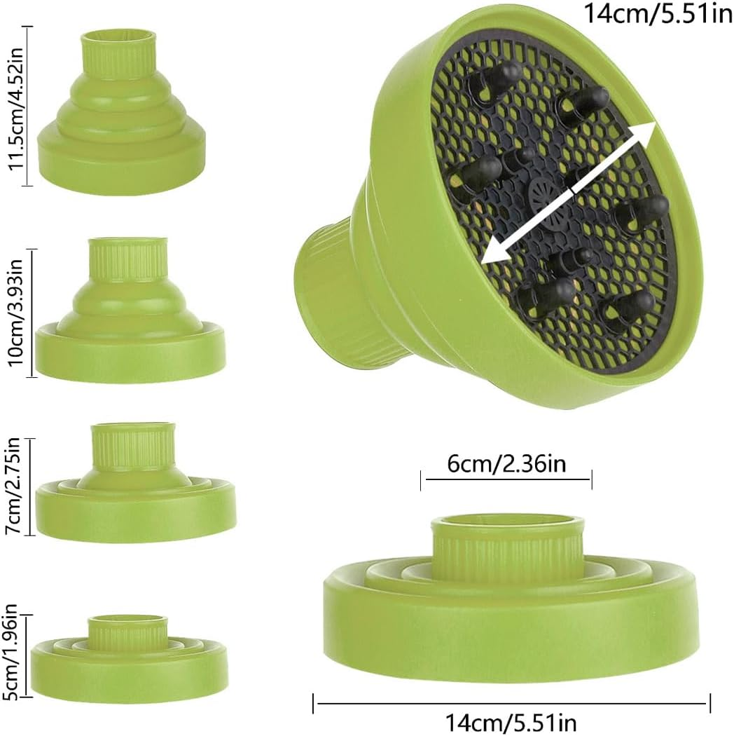 JAWUZ Universal Curly Hair Diffuser, Curly Hair Diffuser, Silicone Attachment Diffuser, Folding Diffuser Attachment Hairdryer Curls Universal (B)