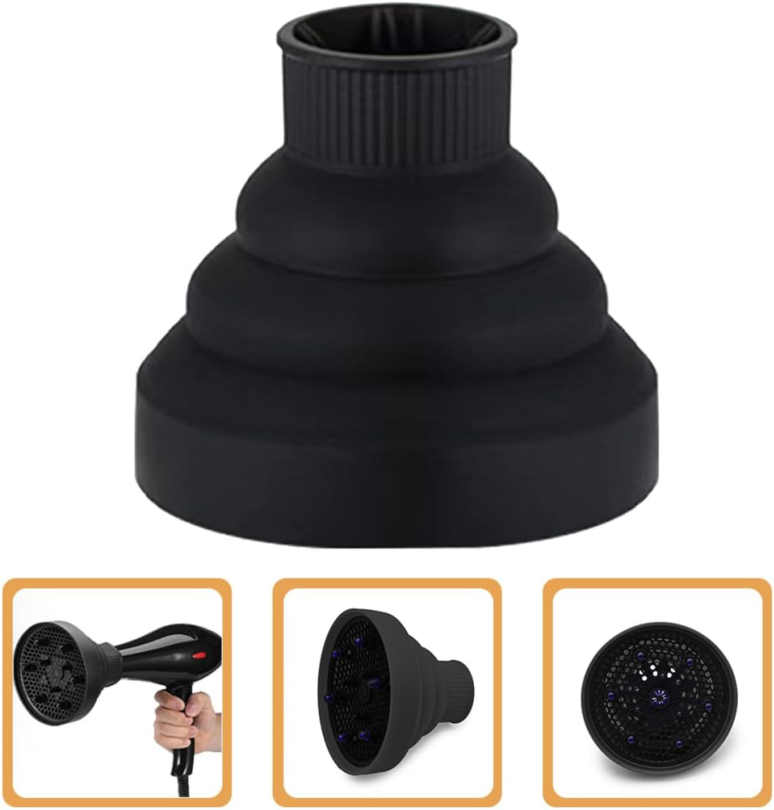 DEARMAMY Silicone Windshield Diffuser Cover for Hair Dryer Hair Diffuser Attachment for Blow Dryer image number 6