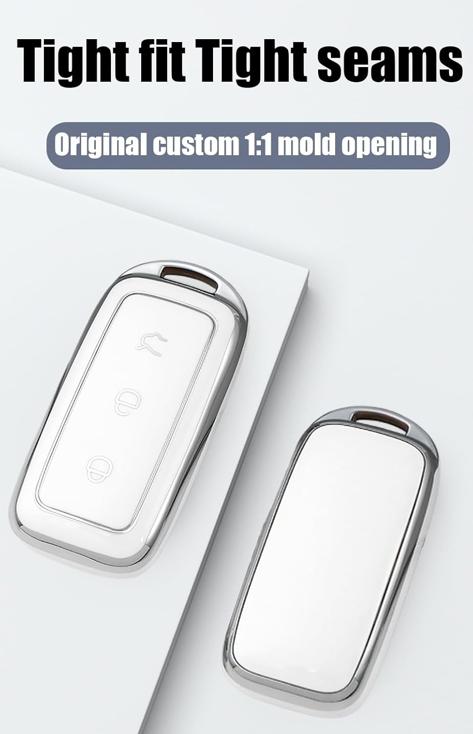 Ontto TPU Car Key Fob Cover Fit for Geely EX5 Galaxy L6 L7 E8 E5 Proton E.Mas 7 2026 2025 2024 Key Holder Smart Case Shell Keyring Keychain Auto Styling Protection Accessories Gold Grey 1 image number 3