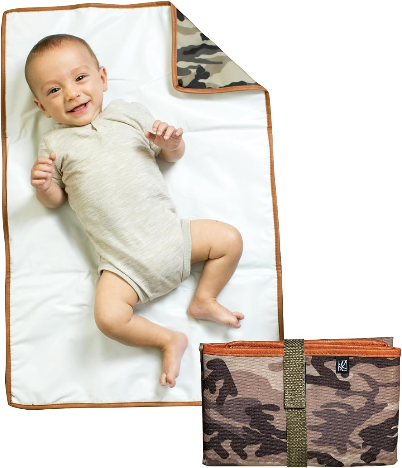 J.L. Childress Full Body Portable Baby Changing Pad, Fully Padded for Baby'S Comfort, Waterproof, Opens to 19" X 30", Camouflage