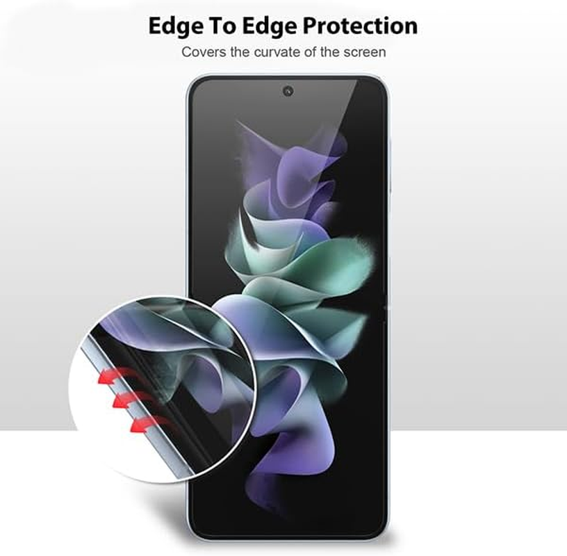 ZUSLAB Screen Protector for Galaxy Z Flip 5 Screen Protector Premium Quality Edge to Edge High Definition Flexible TPU Film for Samsung (2023) (Full Set) image number 5