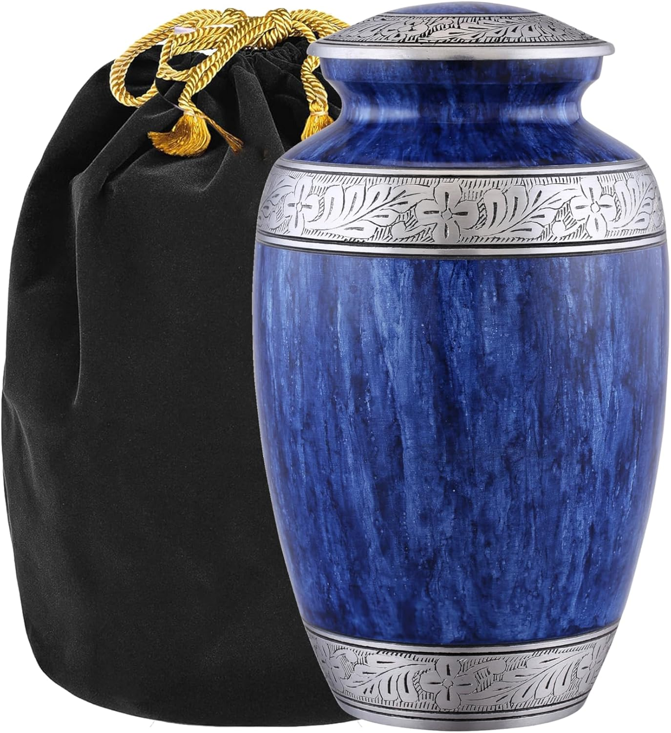 Cremation Urn for Human Ashes &ndash; Large Adult ERN for Ashes &ndash; Funeral Urn for Men & Women &ndash; Memorial ERN for Loved Ones &ndash; Burial Urn for Home, Columbarium, or Funeral Service (Grey, Adult)