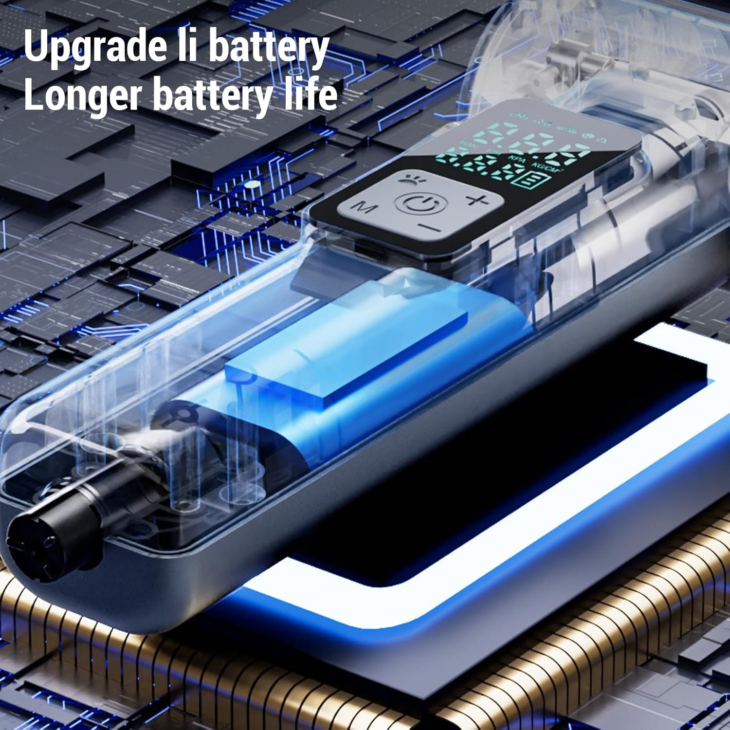 Cordless Tire Inflator Air Compressor, Handheld Air Pump for Cars Motorcycles Bikes Sport Balls, Window Belt Cutter Smart Air Pump for Car Motorcycle Ball Bike