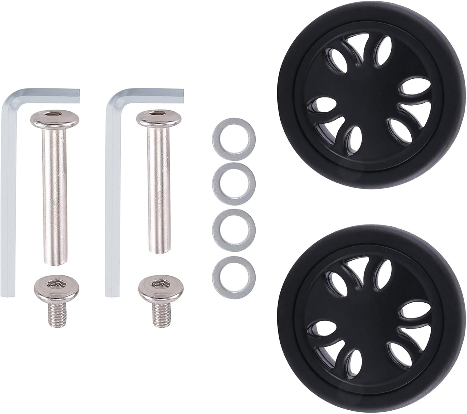 6 Set 50Mm X12Mm Luggage Wheels Replacement Wear PU Caster Suitcase Replacement Wheels Luggage Wheels image number 4