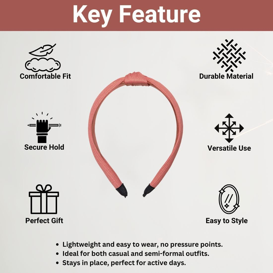 Radhu & Kabby Headband for Women | Plain Turban Hair Bands | Fashion Cross Knot Headbands | Daily Fashion Hair Accessory Set | Pack of 6 | Smooth and Comfortable | Multicolor image number 6