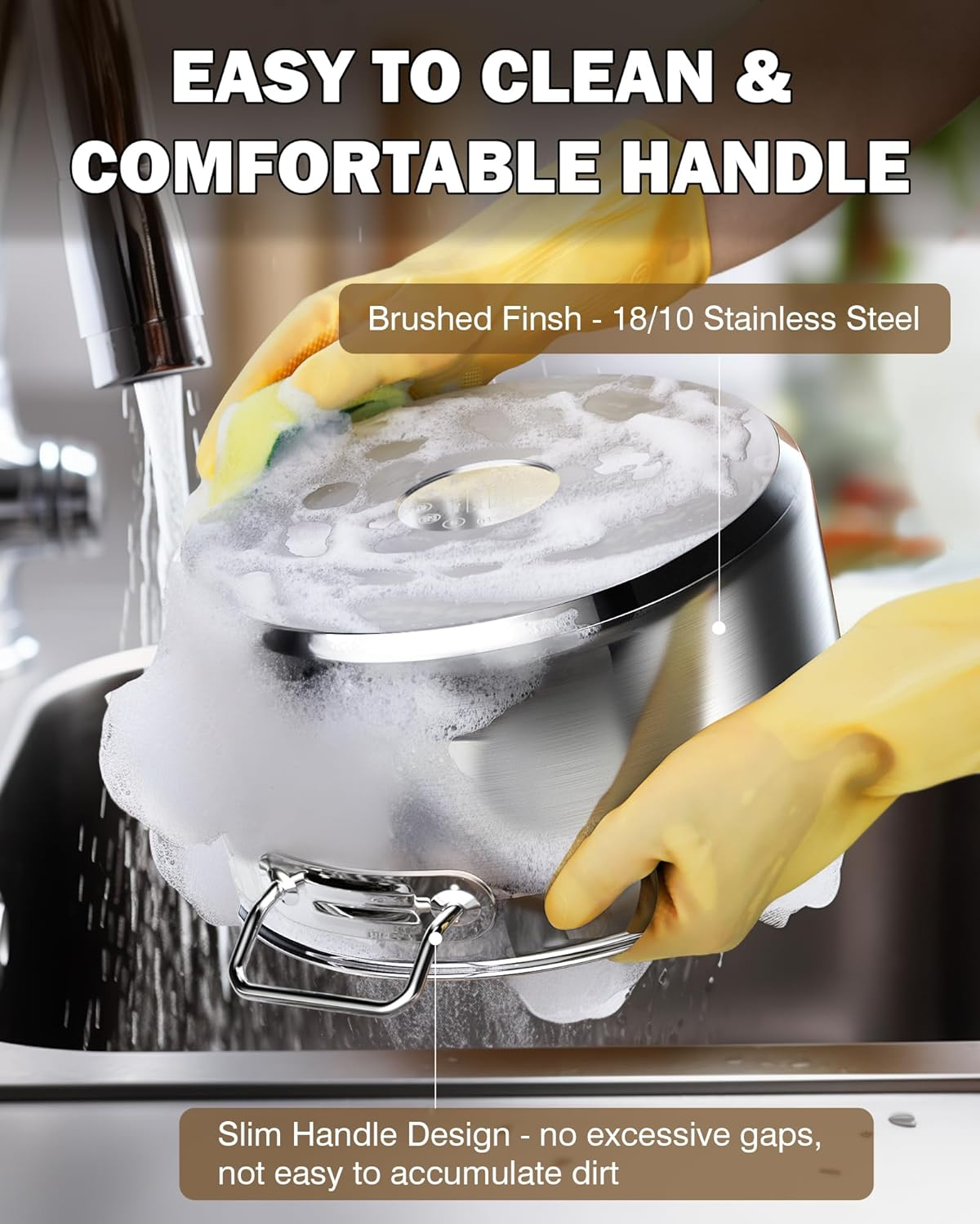 Cooks Standard Kitchen Cookware Sets Stainless Steel, Professional Pots and Pans Include Saucepan, Saut&eacute; Pan, Stockpot with Lids, 8-Piece, Silver image number 1