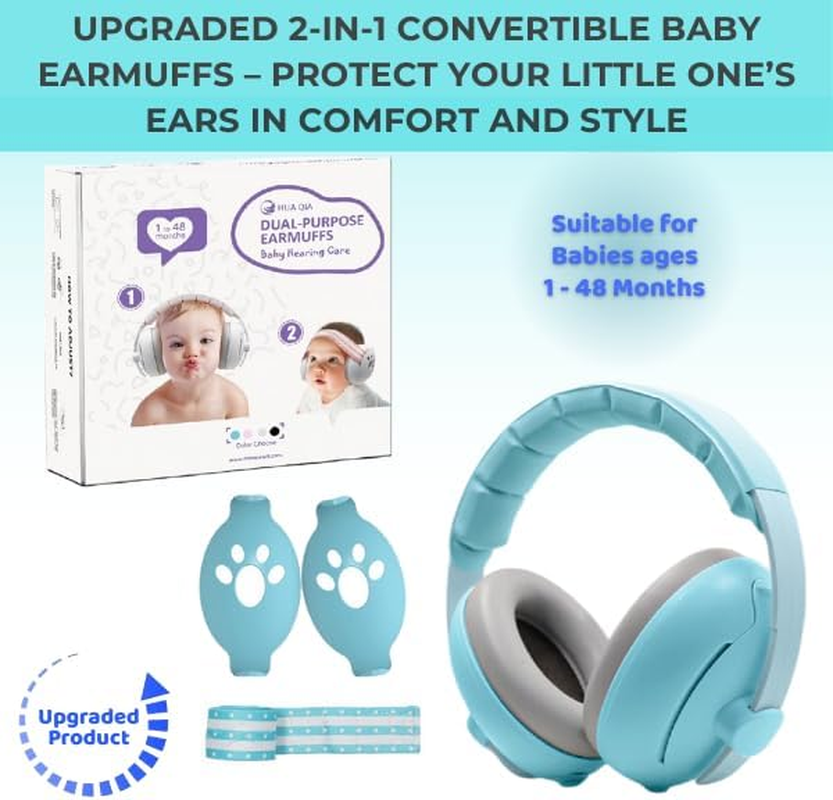 Rndeen Upgraded 2-In-1 Baby Earmuffs-27Db,Ear Protection for Infants & Toddlers(Up to 48 Months),Improved Noise Reduction,Ultra-Soft,Ideal for Outdoor & Sleep image number 1