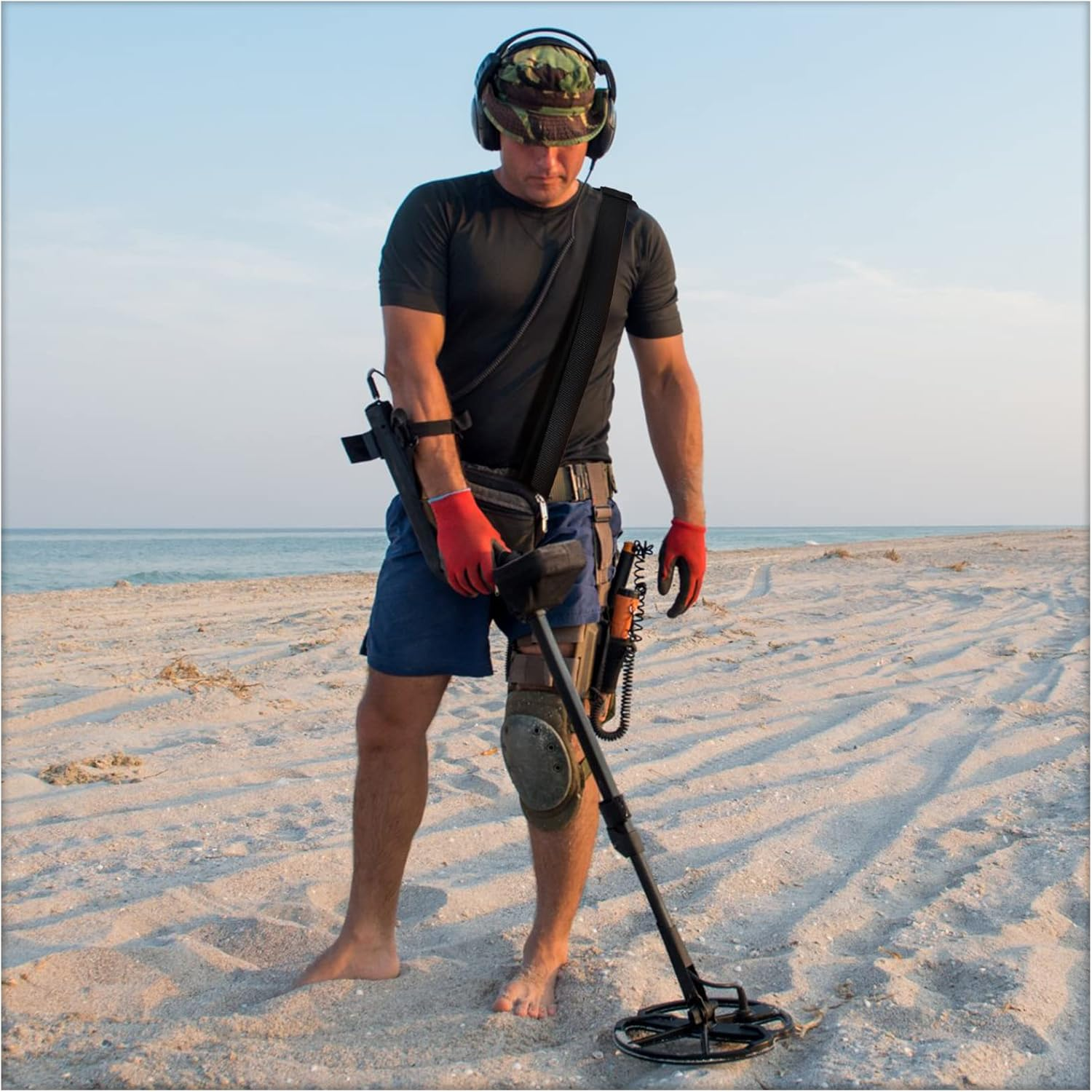 Tondiamo 2 Pcs Metal Detector Shoulder Strap Adjustable for Metal Detector Detecting Gold, Coin, Black,Gold,Gray image number 4