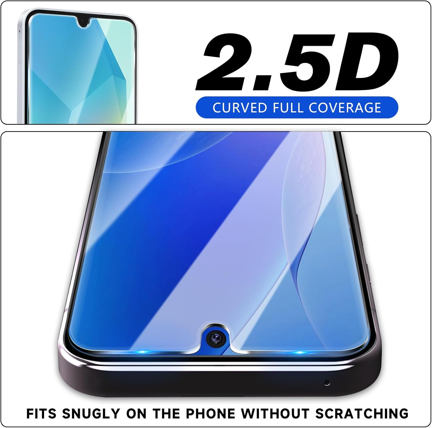 3 Pack Compatible for Samsung Galaxy A56 5G Tempered Glass Screen Protector,9H Hardness,High Definition Anti-Scratch Bubble Free image number 6