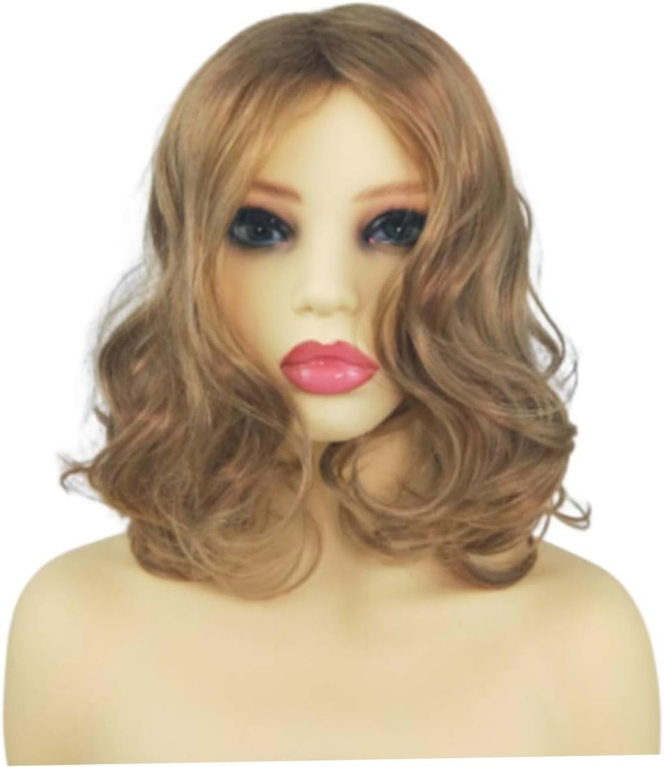 Blonde Wigs, Short Bob Curly Wigs, Synthetic Gold Anti-Warping Hair Wig, Water Wave Hair Wigs for Girls Women Cosplay image number 5