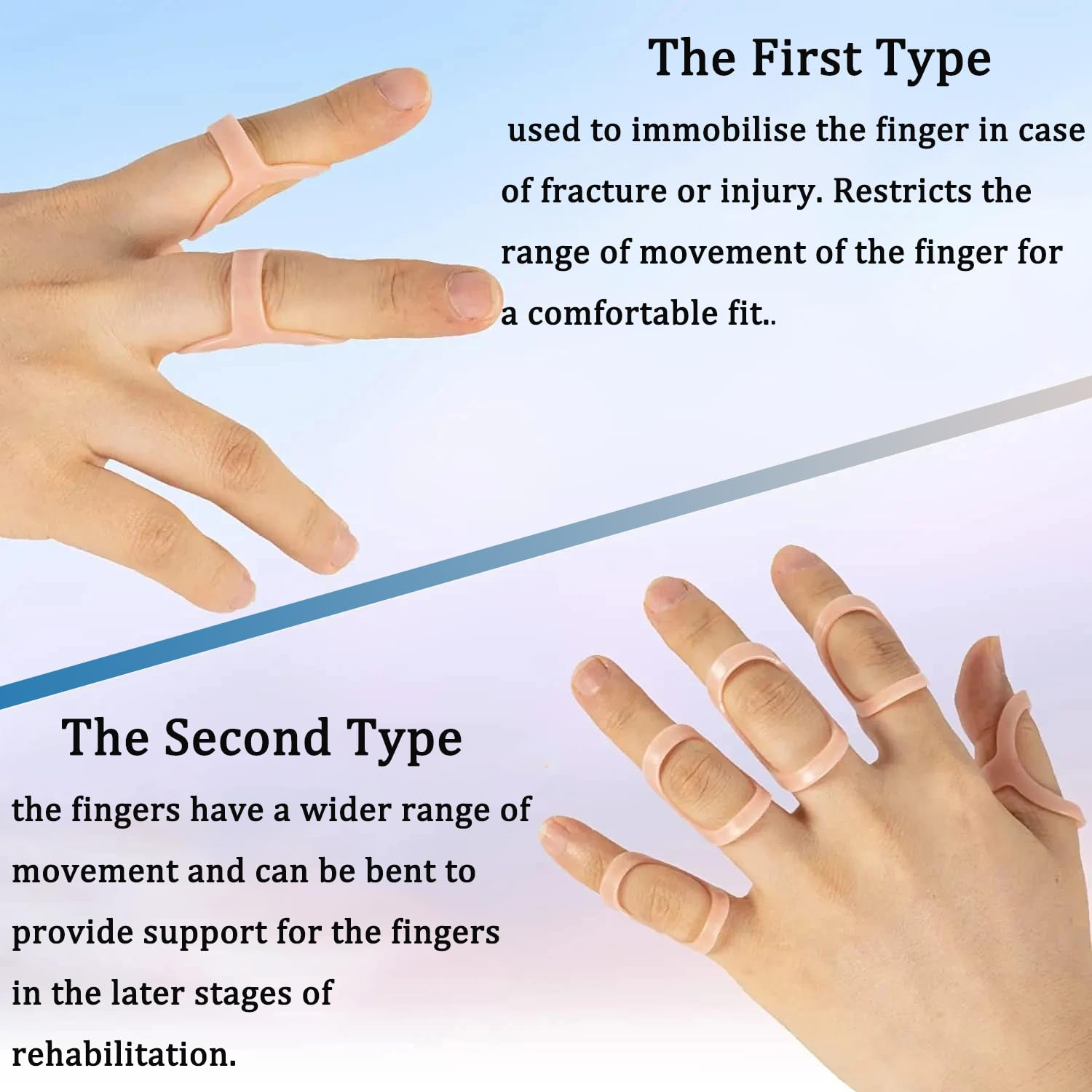 KEWAYO10 Pcs Finger Splint for Arthritis, Trigger Finger,Mallet Fingers - Trigger Finger Splints for Thumb, Index, Middle, Pinky and Ring Finger Comfortable Support and Protection (Sizes 5-14) image number 3