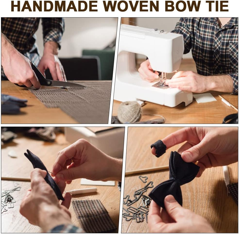 URAQT Men'S Bow Tie, Classic Solid Color Pre-Tied Bow Tie for Men, Satin Tux Bowtie, Adjustable Formal Neck Bowtie for Parties, Wedding image number 3