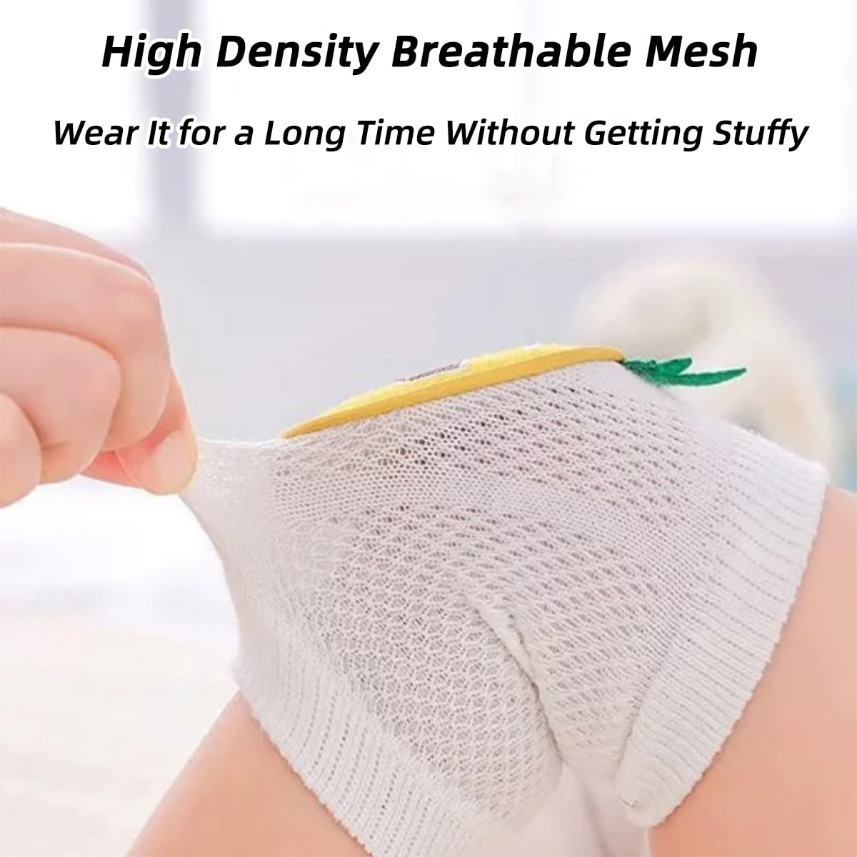 JZS Baby Knee Pads for Crawling, Breathable Cotton, Knee Protector with Sponge Pad, 3 Pairs, Style 1 image number 6