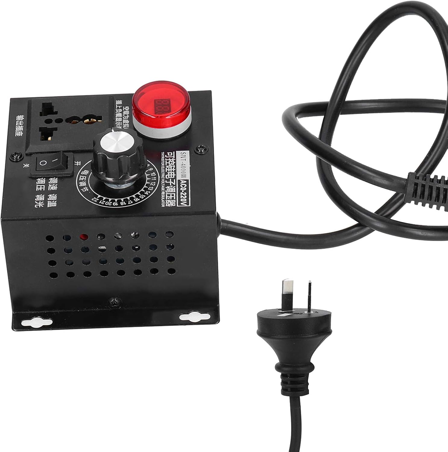 AC Voltage Regulator, SCR Voltage Dimmer, 4000W Anti-Surge AC110/220V Home Appliance Dimming Applications Speed ​​Regulation Factories (AU Plug) image number 2