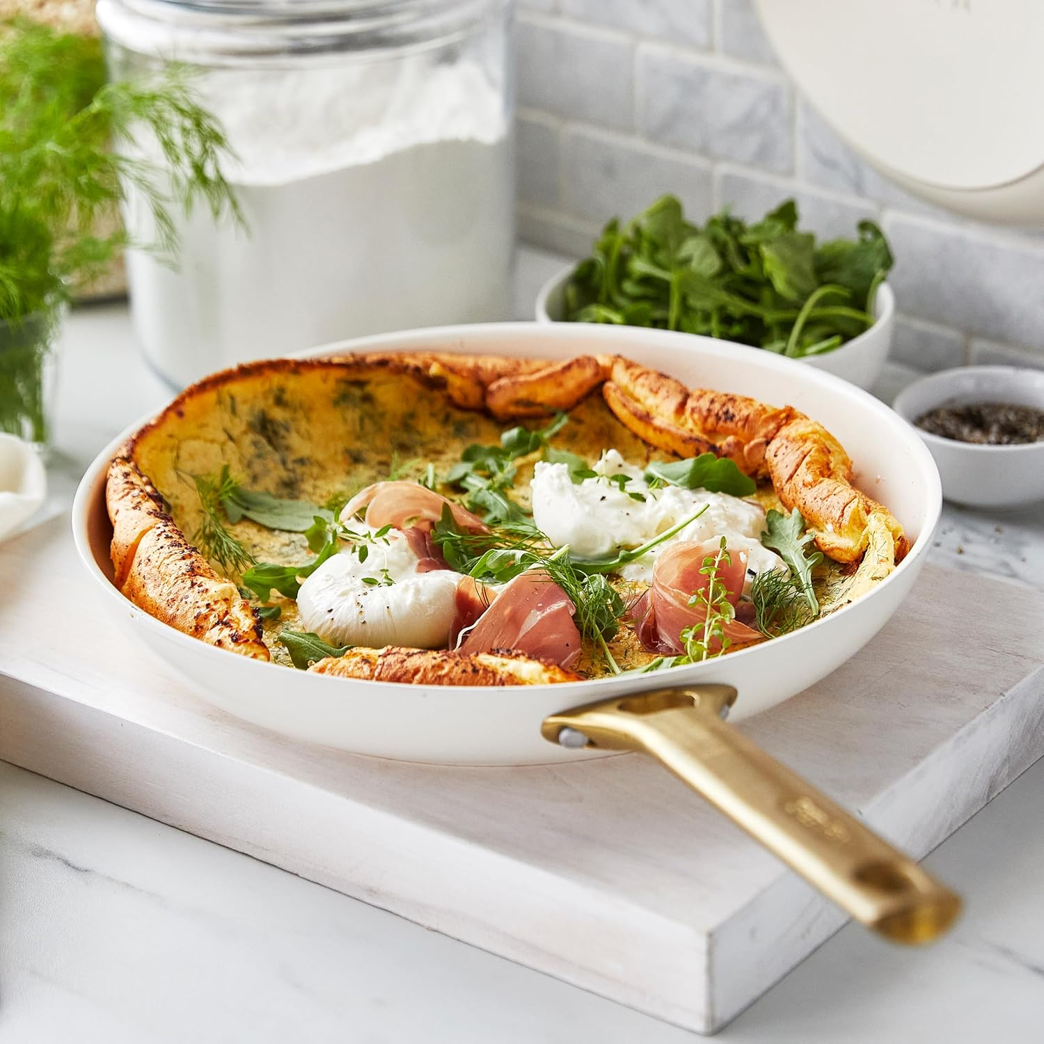 Greenpan Padova Healthy Ceramic Nonstick 10Pc Cookware Pots and Pans Set, Induction Safe, Cream White image number 5