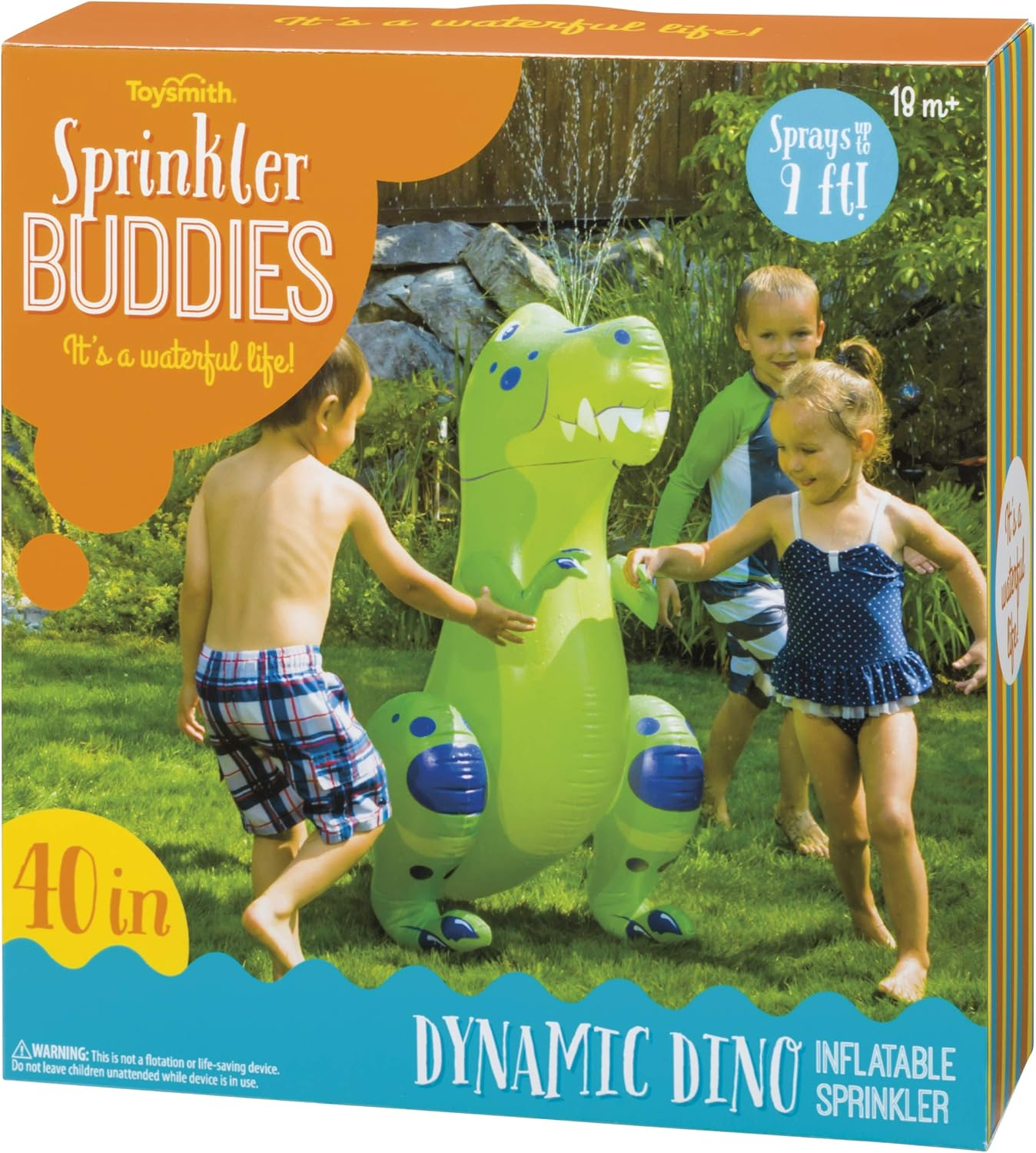 Toysmith Sprinkler Buddies Dynamic Dino Inflatable Outdoor Sprinkler image number 1