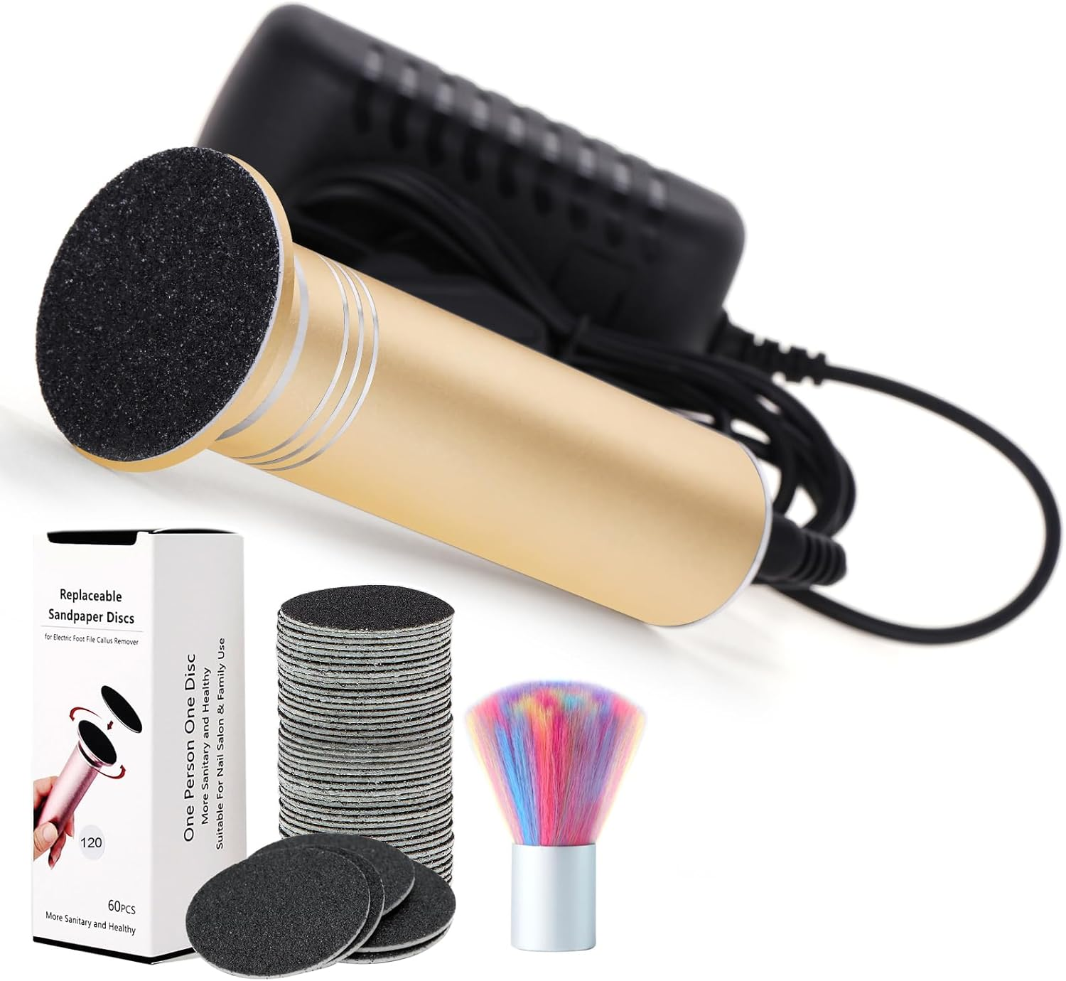 Electric Callus Remover, Callus Remover, Electric Professional Electric Foot File, Callus Removal, Foot Callus Planer, Electronic Pedicure, Adjustable Speed (02 Grey)