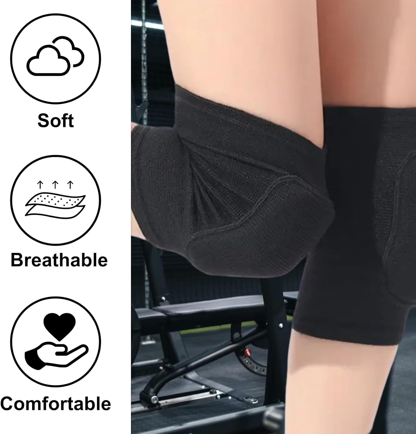 Premium Multi-Purpose Soft Breathable Knee Pads for Adults, for Sports Including Volleyball, Dance, Football, Yoga, Basketball, Skating, Ergonomic Design for Optimal Protection