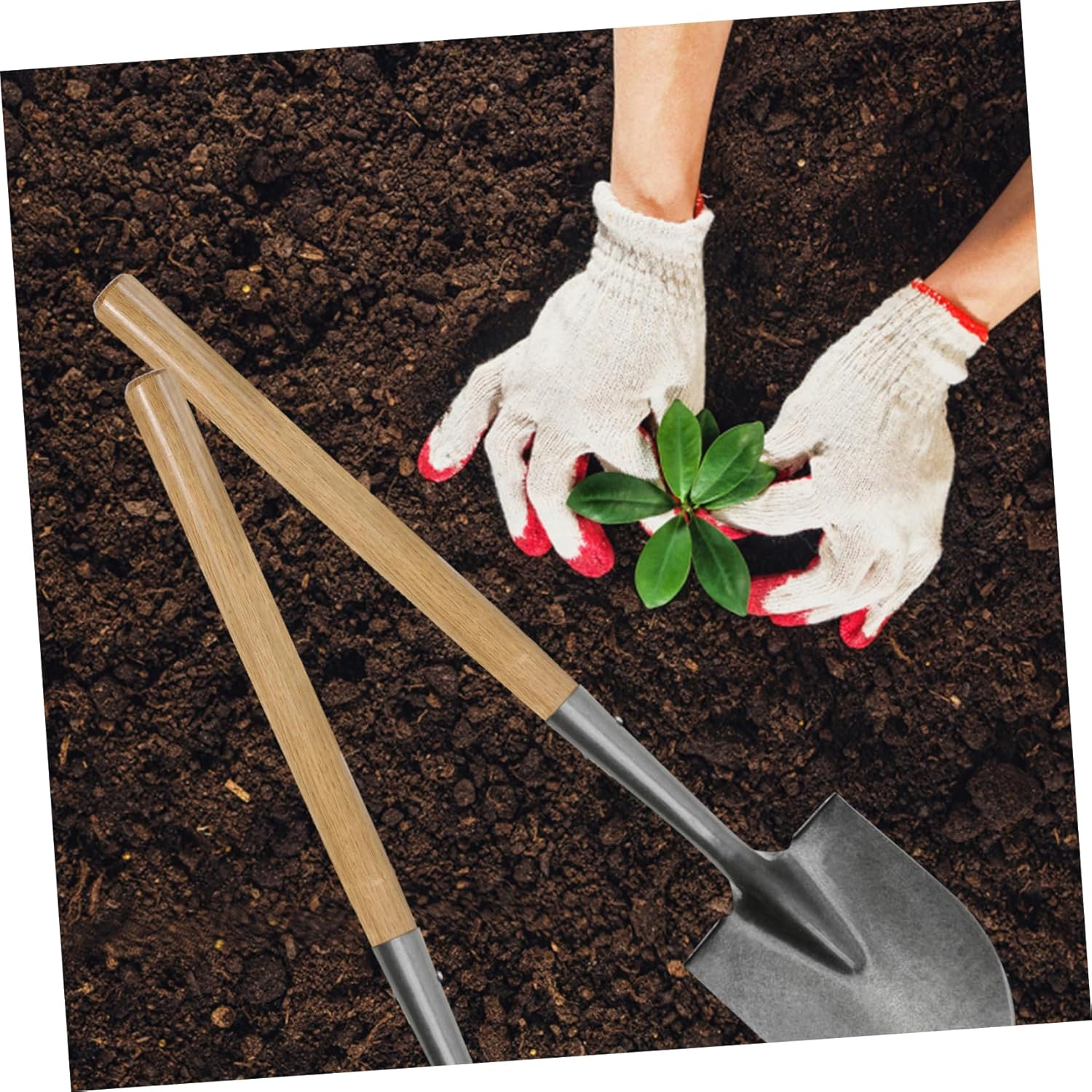 BUGUUYO Heavy Duty Thickened Solid Wood Shovel Handle Agricultural Farm Tool Replacement Handle 38Cm Hardwood for Gardening and Lawn Care image number 5