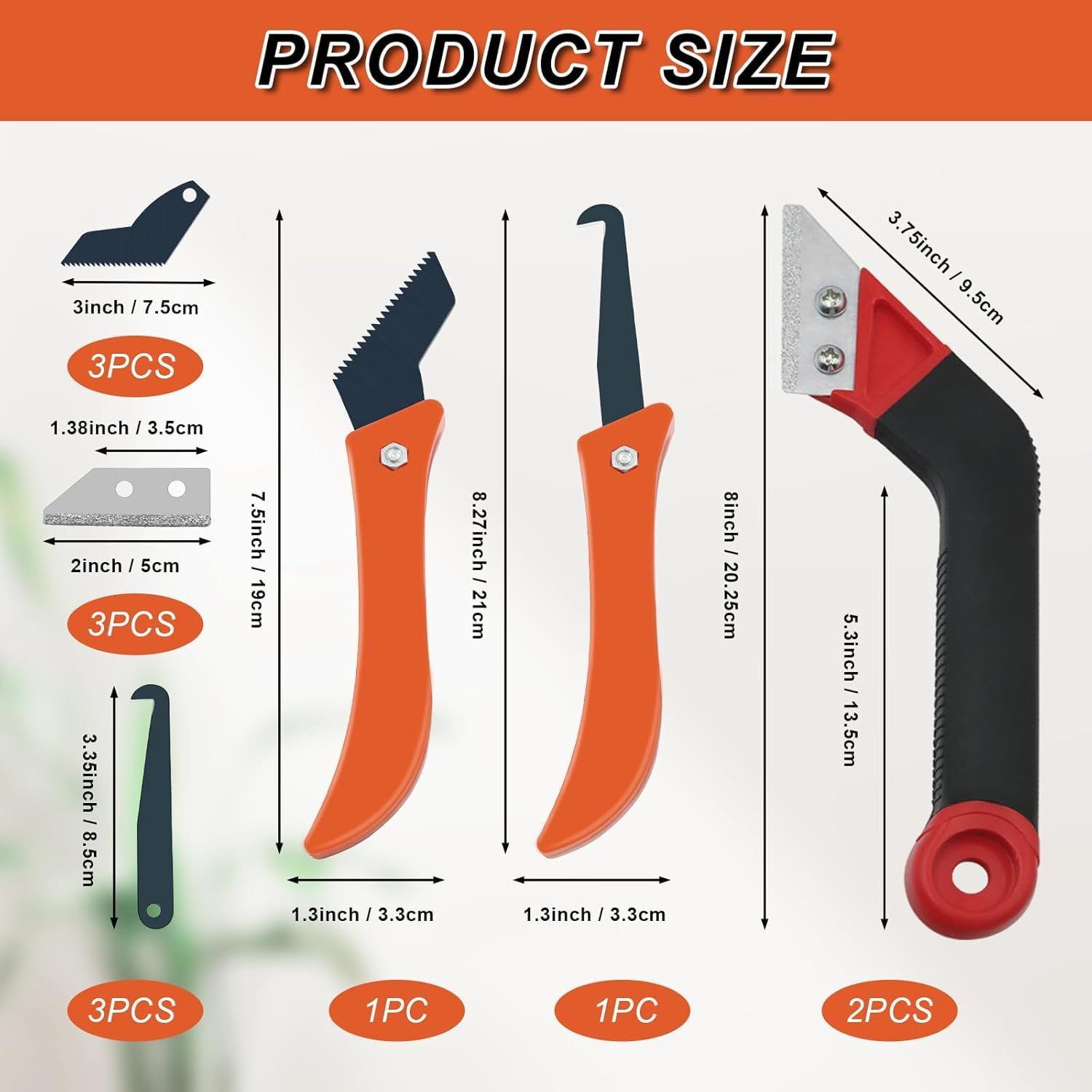 29 Pack Grout Removal Tool, 2 Tile Grout Saw and 2 Grout Hand Saw with 12 Pieces Extra Blades, Caulking Removal Tools for Cleaning Ceramic Tile Joints and Corners image number 3