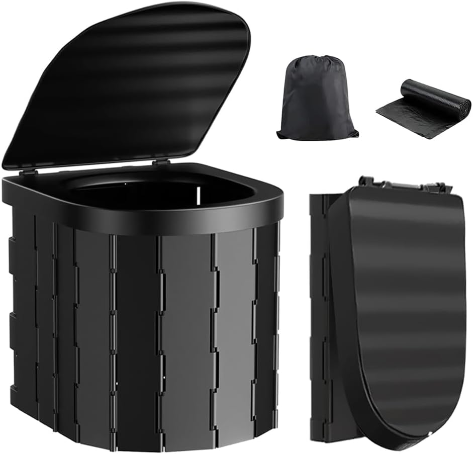 Portable Toilet for Camping,Portable Folding Toilet for Adults,Travel Portable Potty for Camping, Car, Travel, Outdoor, Hiking,12 Toilet Bags