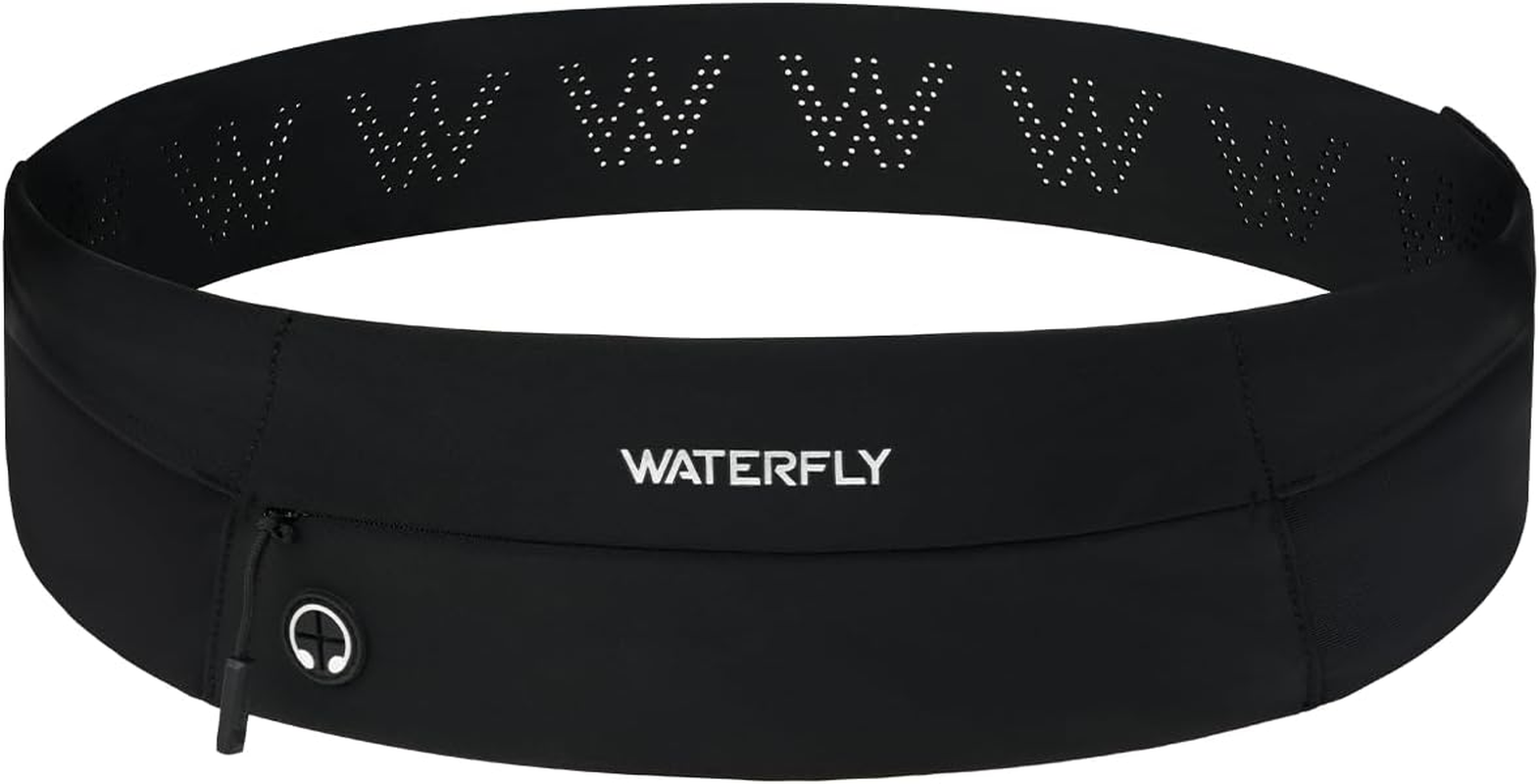 WATERFLY Running Belt Fanny Pack: Slim Waist Bag for Men Women, Workout Fitness Phone Holder for Exercise Marathon Jogging - Black image number 3
