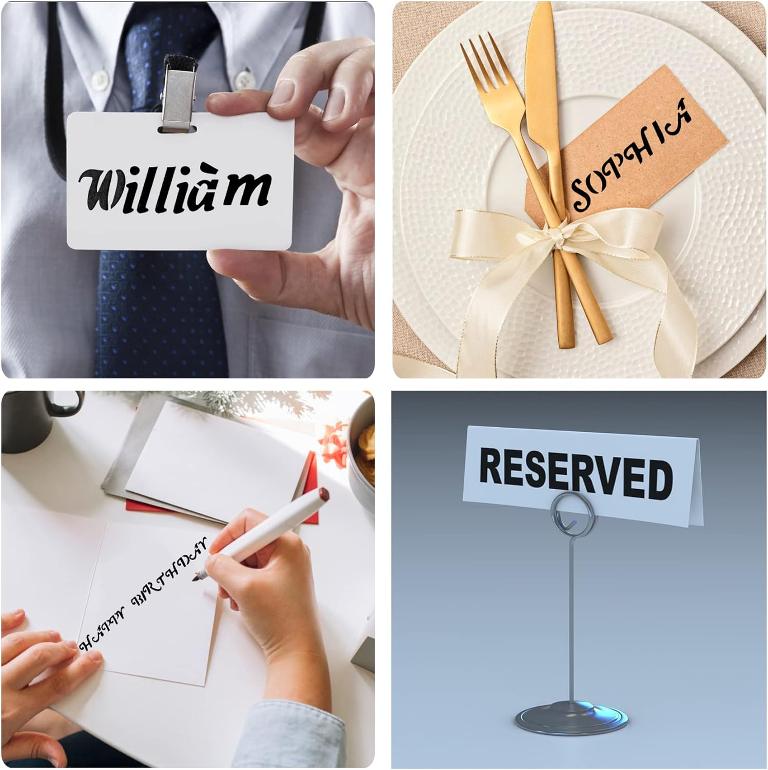 Letter Stencils for Painting, 12 Pack 4 X 7 Inch, Reusable Plastic Alphabet Stencils Small Letter Stencils Journal Stencils for Bullet Journaling, Scrapbook Decor and DIY Craft Projects image number 2