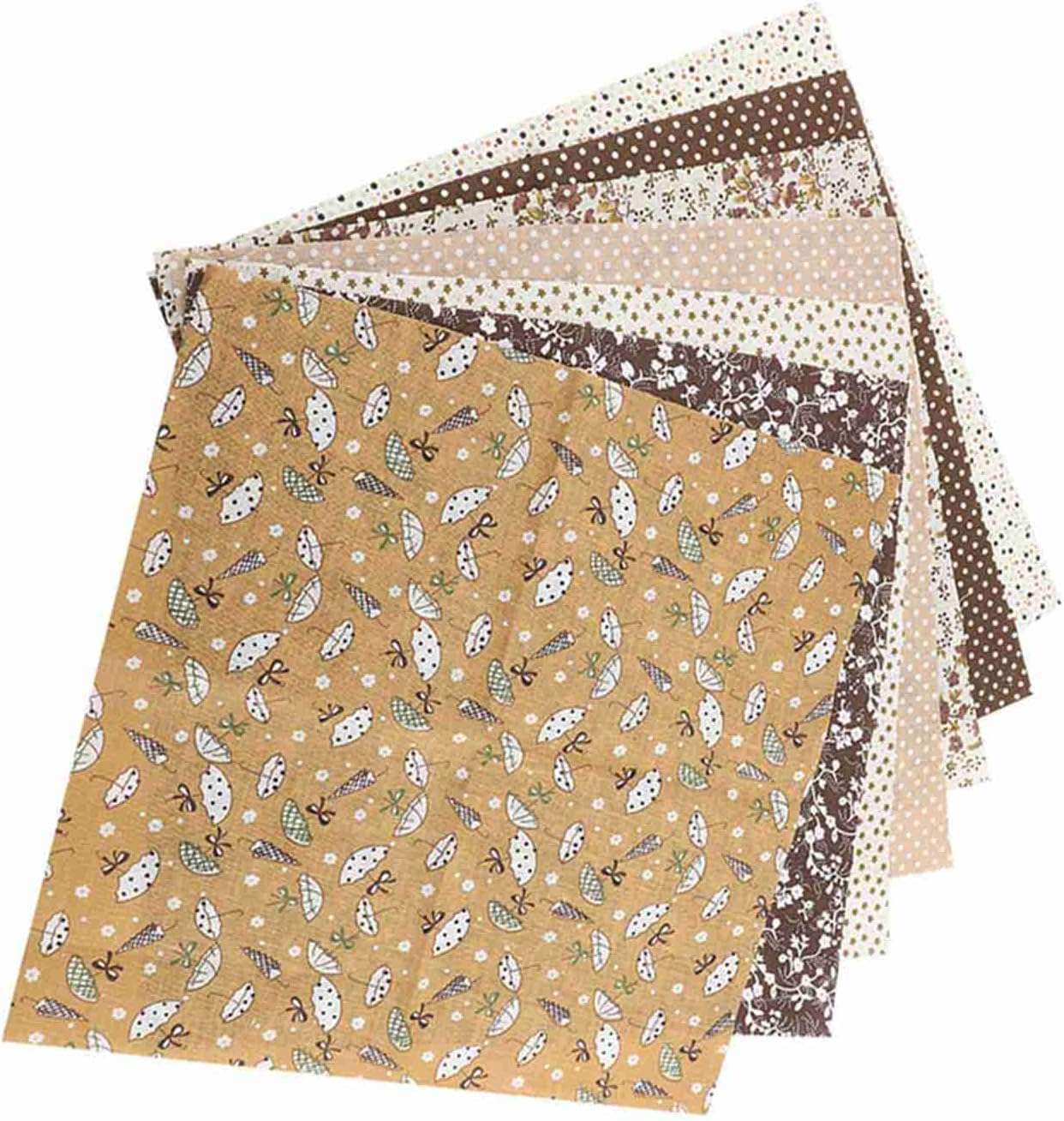 Cotton Fabric DIY Assorted Squares Pre Cut Bedding Kit for Home Crafting Coffee Series (25 * 25) image number 6