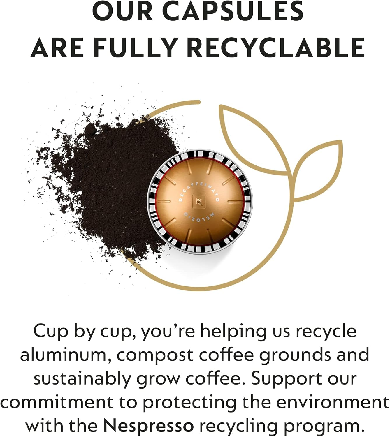 Nespresso Capsules Vertuo, Melozio Decaffeinato, Medium Roast Espresso, 30-Count Coffee Pods, Brews 7.8 Oz. image number 5