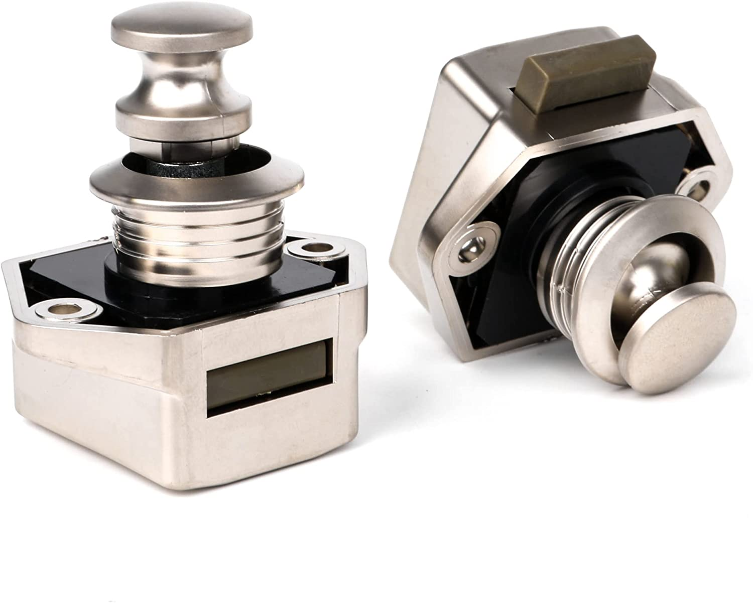 BQLZR 20Mm Opening Hole Push Button Keyless Lock Latch Cupboard Caravan Lock for RV Drawer Cabinet Door Thickness 15-27Mm Pack of 10 image number 1