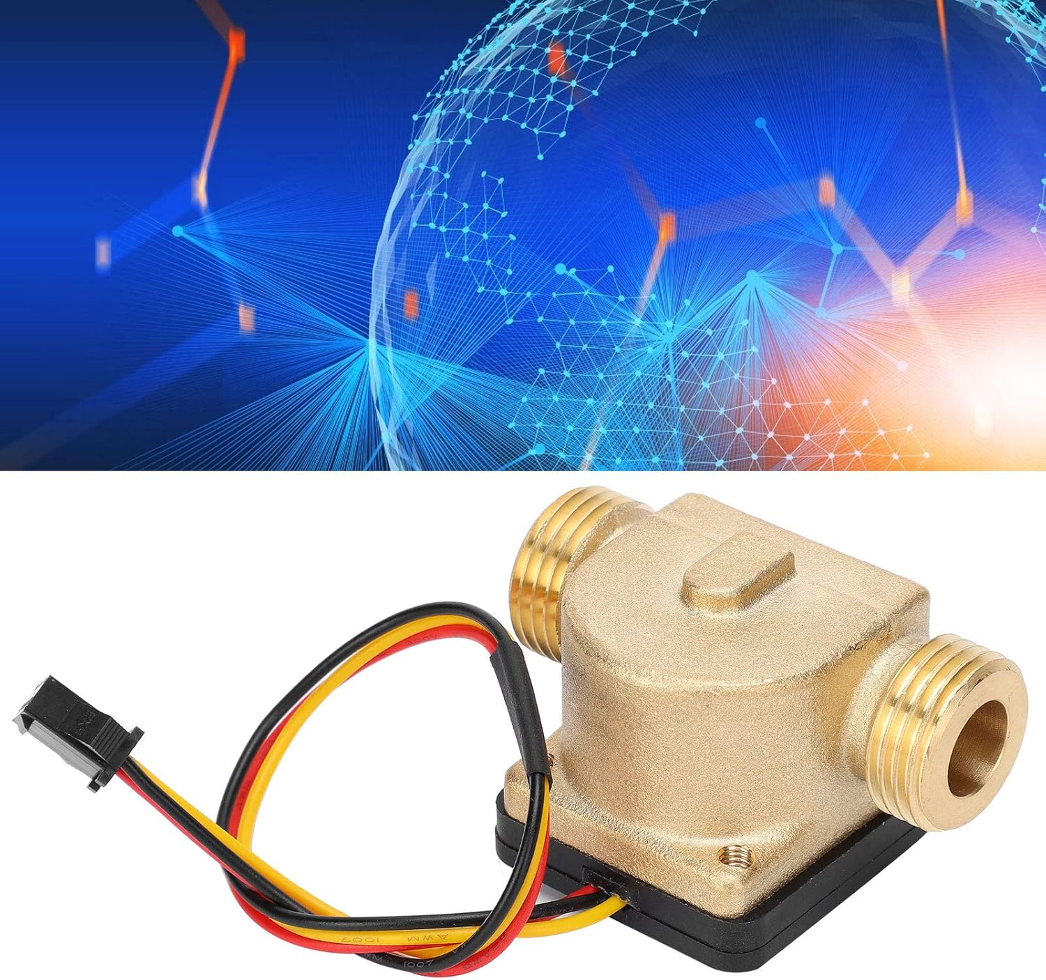 Hall Flowmeter, YF-B13 Water Flow Sensor, 0.3-10L/Min Brass Hall Flow Meter, Water Heater, Credit Card Machine, with G1/2" Plug Interface, Default image number 6