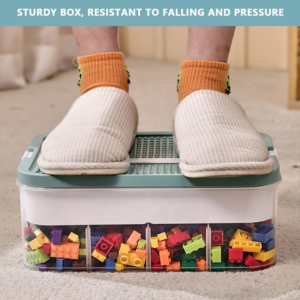 Stackable Storage Box &ndash; 3-Layer Organizer with Multiple Compartments for Building Blocks, Toy Cars, Figures & Small Parts, Durable Plastic Storage Case image number 5