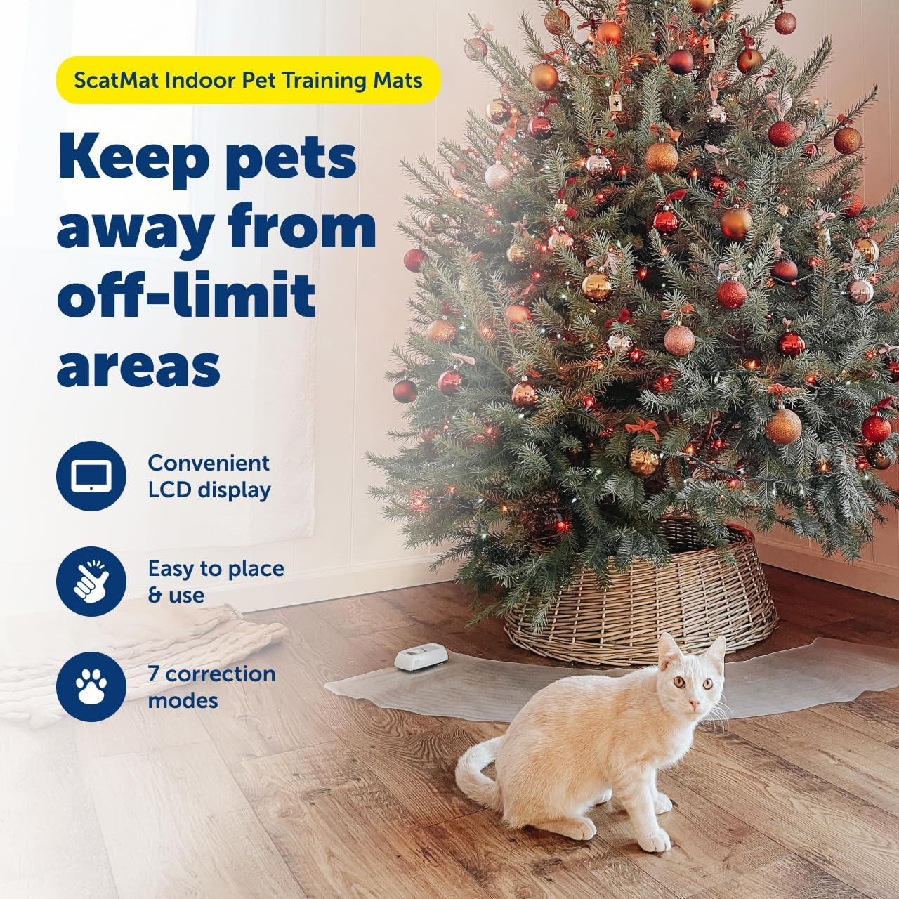 Petsafe Scatmat Indoor Training Mat, 7 Correction Modes, Protect Your Furniture, Training Tool for Dogs and Cats, Curved Size Mat (50 in X 12 In) image number 1