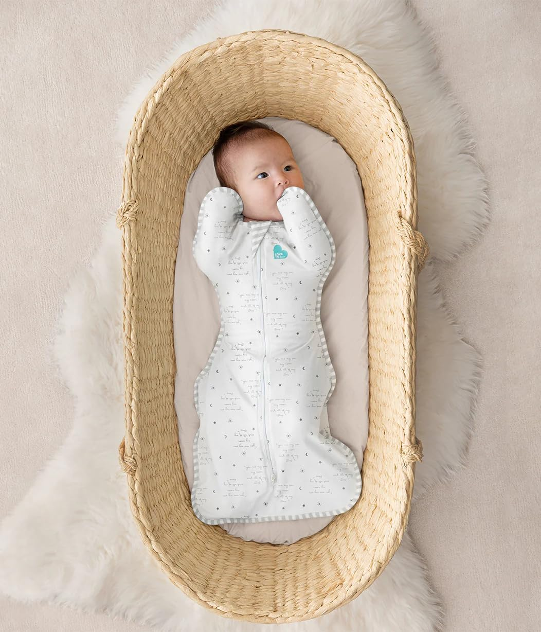 Love to Dream Swaddle Up, Arms up Position, Light and Ultra Breathable Cotton - Versatile - Wearable Blanket - Spring, Summer - Sleep Bag - 0.2TOG (You Are My White, Newborn, 2.2-3.8Kg) image number 6