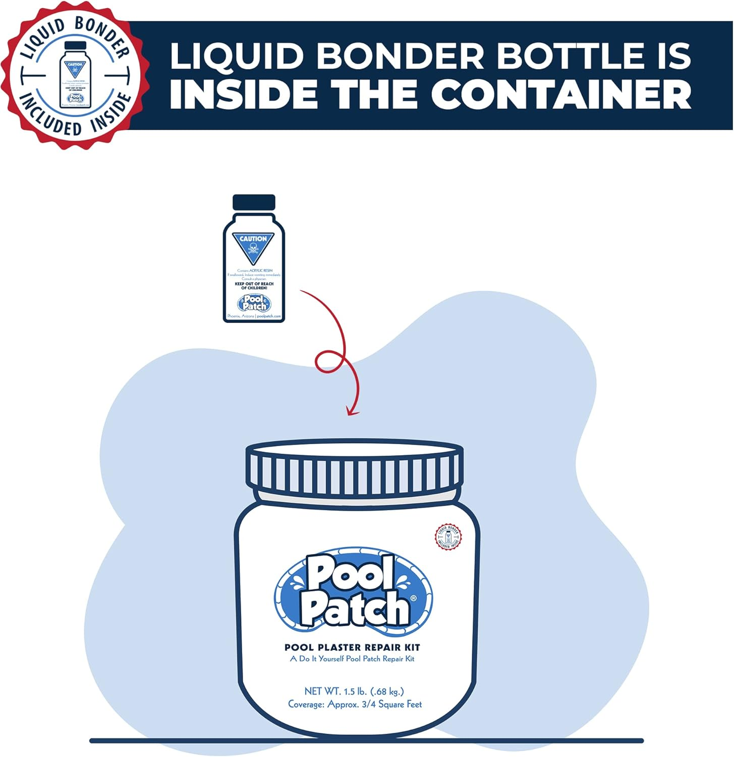 Pool Patch Pool Plaster Repair Kit, 3-Pound, White image number 1