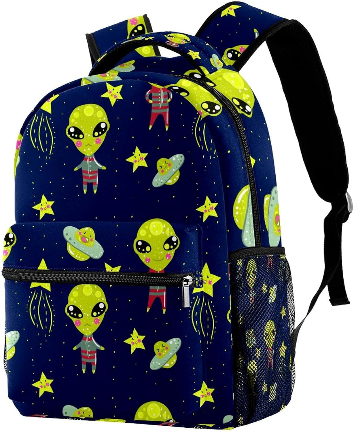 Alien Pattern Backpack Students Shoulder Bags Travel Bag College School Tote Backpacks