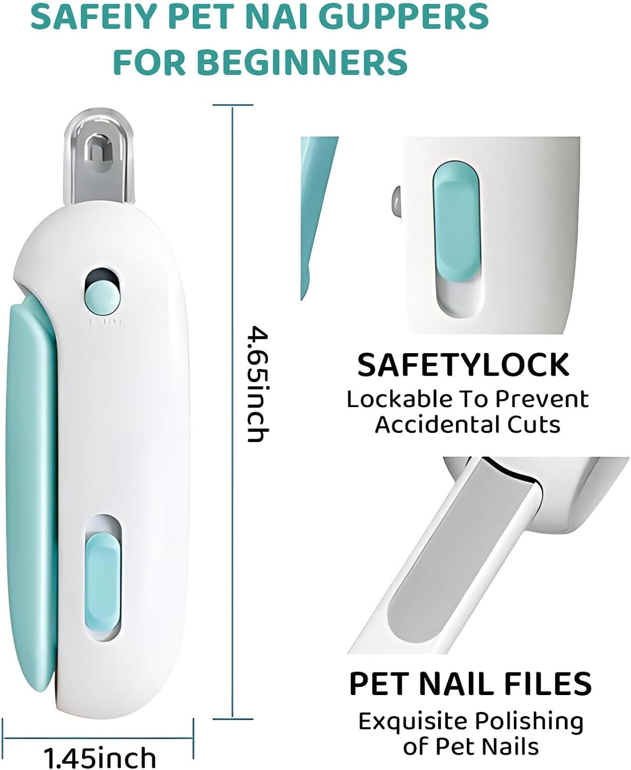 Lyvixora Cat Nail Clippers &ndash; Adjustable Aperture Pet Nail Trimmer with 4 Gears & Nail File, Safe & Easy Grooming Tool for Cats & Small Dogs (Prevents Over-Cutting) image number 5