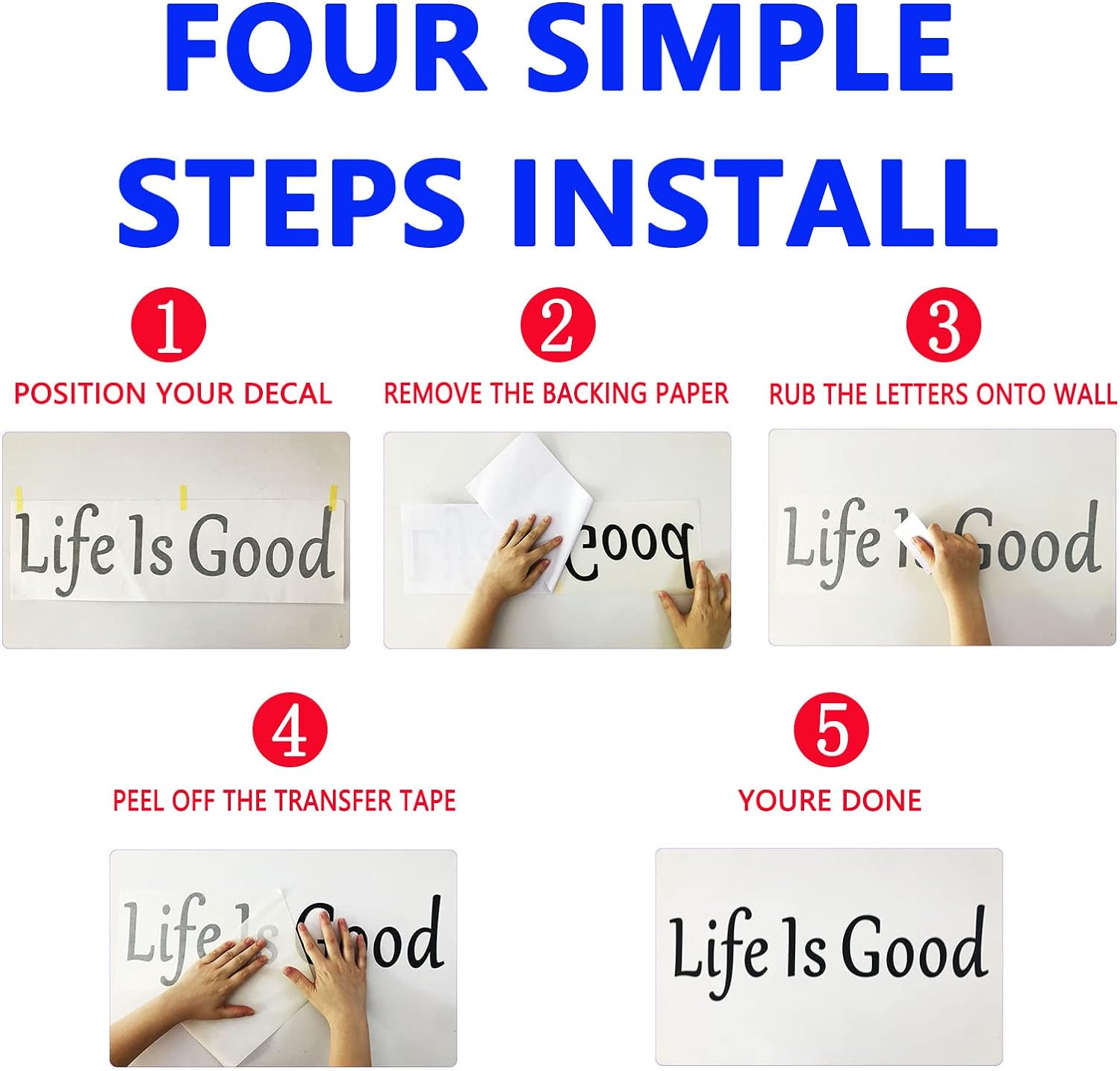 SEATUNE Bedroom Wall Stickers - Couple Romantic Love Quotes Bathroom Wall Decals - Motivational Positive Home Vinyl Art Wall Decor - Always & Forever 25"X7" image number 2