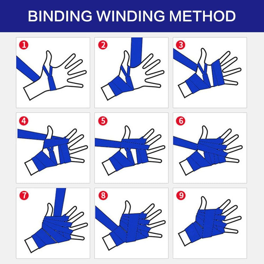 JZS Boxing Hand Wraps, 5 Meters Semi Elastic Hand Wraps with Thumb Loop for Boxing Great Stretch Hand Wraps for Men & Women(White) image number 5