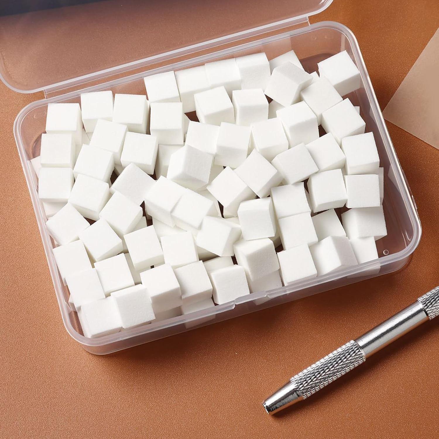 100PCS Nail Sponges for Ombres with Metal Grabber, Soft Nail Painting Sponge Brush Tools for Ombres Design image number 4