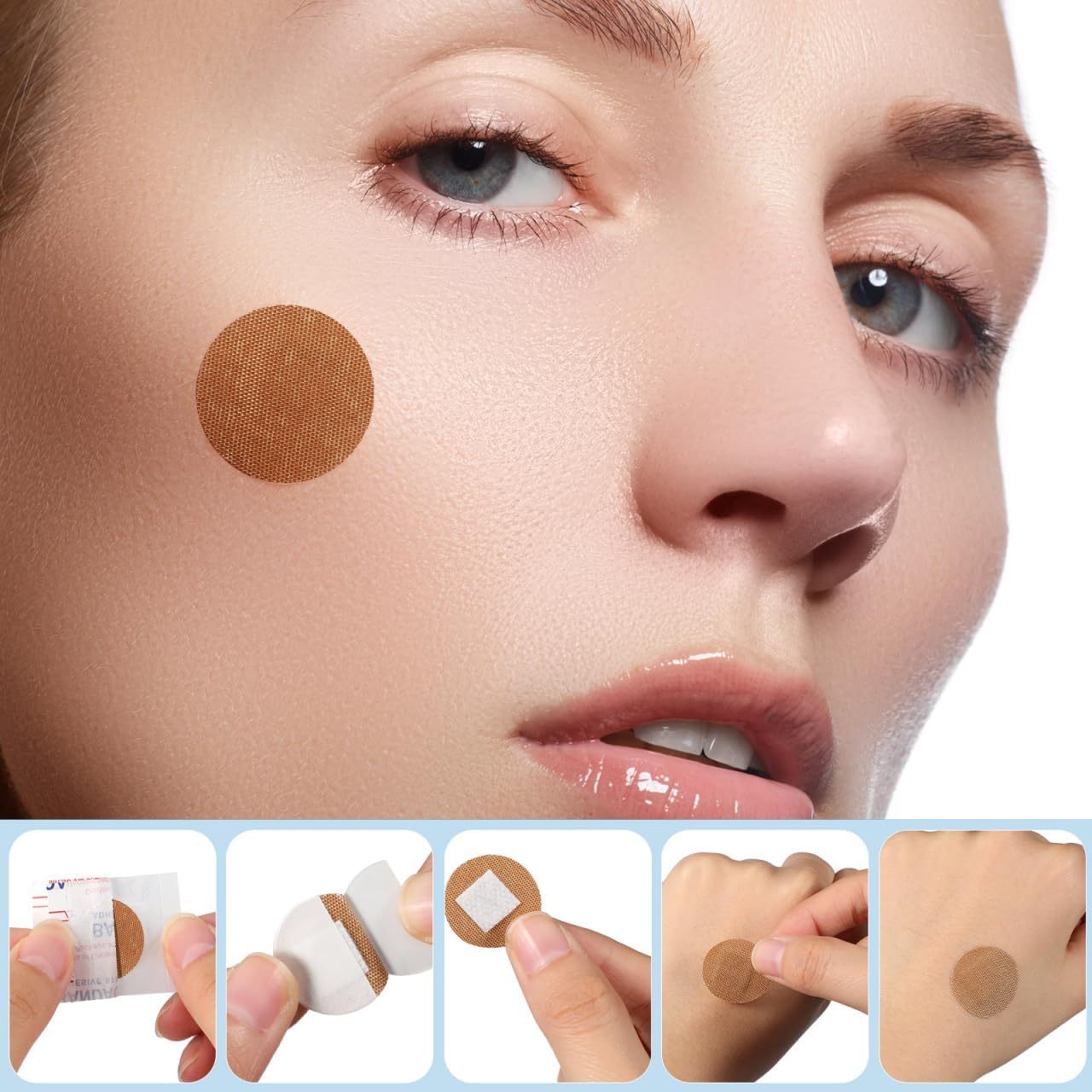 FOMIYES 100Pcs round Fabric Bandages - Comfortable Breathable Elastic Fabric Adhesive Patches for Finger Joints and Large Areas, Waterproof and Strong Adhesion, 22Mm, 25Mm, 30Mm, 38Mm image number 6